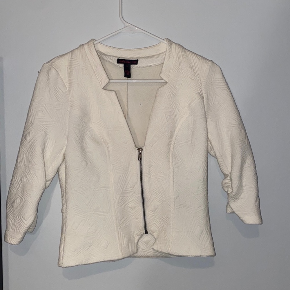 White formal zip up